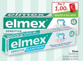 Promotions Elmex dentifrice enfant au adulte - Elmex - Valide de 01/05/2018 à 31/05/2018 chez Intermarche