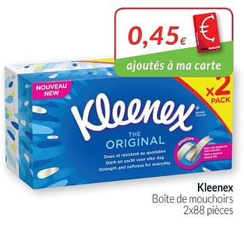 Promotions Kleenex boîte de mouchoirs - Kleenex - Valide de 01/05/2018 à 31/05/2018 chez Intermarche