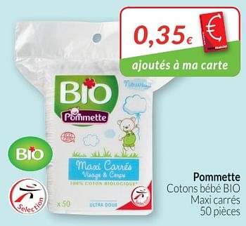 Promoties Pommette cotons bébé bio maxi carrés - Pommette - Geldig van 01/05/2018 tot 31/05/2018 bij Intermarche