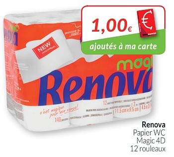 Promotions Renova papier wc magic 4d - Renova - Valide de 01/05/2018 à 31/05/2018 chez Intermarche