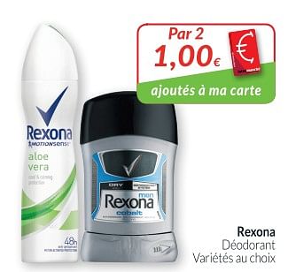 Promotions Rexona déodorant - Rexona - Valide de 01/05/2018 à 31/05/2018 chez Intermarche