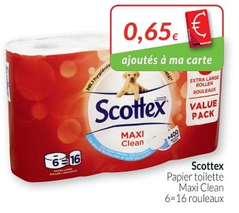 Promotions Scottex papier toilette maxi clean - Scottex - Valide de 01/05/2018 à 31/05/2018 chez Intermarche