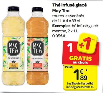 Promotions Thé infusé glacé may tea - May Tea - Valide de 09/05/2018 à 21/05/2018 chez Carrefour