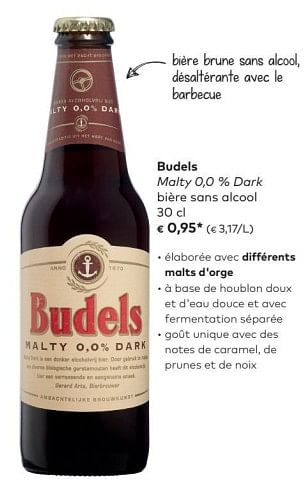 Promoties Budels matty % dark bière sans alcool - Budels - Geldig van 02/05/2018 tot 05/06/2018 bij Bioplanet