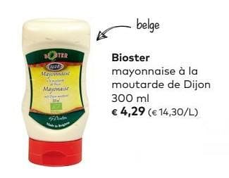Promotions Bioster mayonnaise à la moutarde de dijon - Bioster - Valide de 02/05/2018 à 05/06/2018 chez Bioplanet
