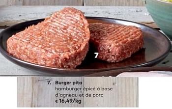 Promotions Burger pita hamburger épicé base d`agneau de porc - Produit maison - Bioplanet - Valide de 02/05/2018 à 05/06/2018 chez Bioplanet