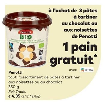 Promotions Penotti tout i `assortiment de pâtes à tartiner aux noisettes ou au chocolat - Penotti - Valide de 02/05/2018 à 05/06/2018 chez Bioplanet