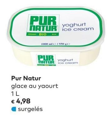 Promoties Pur natur glace au yaourt - Pur Natur - Geldig van 02/05/2018 tot 05/06/2018 bij Bioplanet