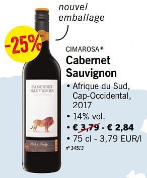 Vins rouges Cabernet sauvignon - En promotion chez Lidl