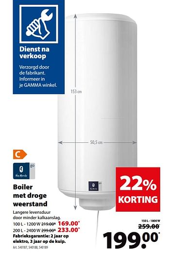 Promoties Boilers met droge weerstand - Van Marcke - Geldig van 16/05/2018 tot 28/05/2018 bij Gamma