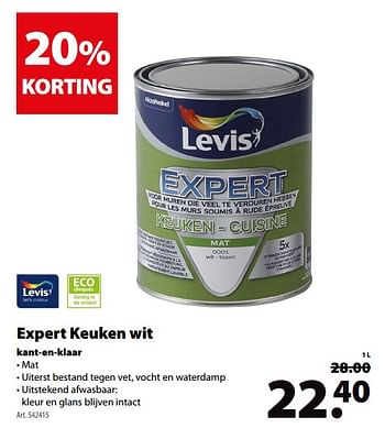 Promotions Levis expert keuken wit kant-en-klaar - Levis - Valide de 16/05/2018 à 28/05/2018 chez Gamma