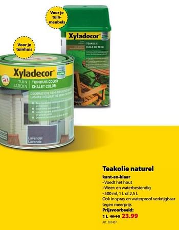 Promoties Teakolie naturel kant-en-klaar - Xyladecor - Geldig van 16/05/2018 tot 28/05/2018 bij Gamma
