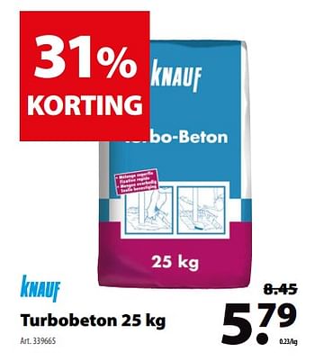 Promoties Turbobeton - Knauf - Geldig van 16/05/2018 tot 28/05/2018 bij Gamma