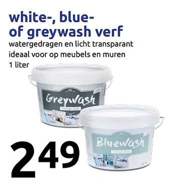 Gelukkig Toerist oogopslag Action promotie: White-, blue- of greywash verf - Huismerk - Action  (Interieur & Decoratie) - Geldig tot 15/05/18 - PromoButler