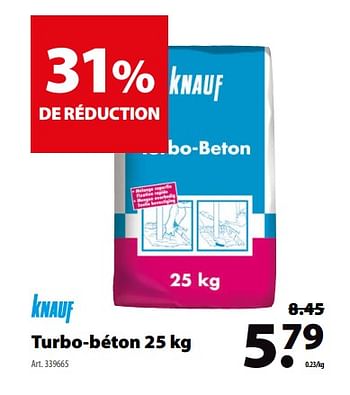 Promotions Turbo-béton - Knauf - Valide de 16/05/2018 à 28/05/2018 chez Gamma