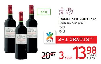 Promoties Château de la vieille tour bordeaux supérieur rood - Rode wijnen - Geldig van 10/05/2018 tot 23/05/2018 bij Spar (Colruytgroup)