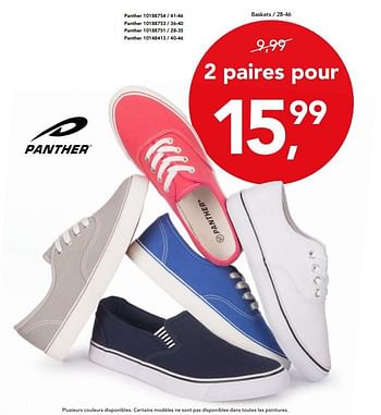 Promotions Chaussures de toile - Panther - Valide de 13/05/2018 à 27/05/2018 chez Bristol