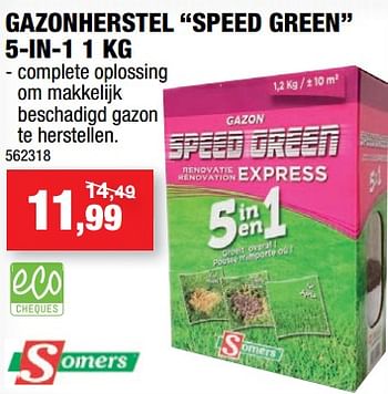 Promoties Gazonherstel speed green 5-in-1 - Somers - Geldig van 09/05/2018 tot 20/05/2018 bij Hubo