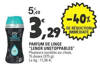 Promo Parfum de linge Lenor Unstoppables chez Carrefour
