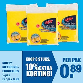 Promoties Multy meerdingendoekjes - Huismerk - Big Bazar - Geldig van 07/05/2018 tot 21/05/2018 bij Big Bazar