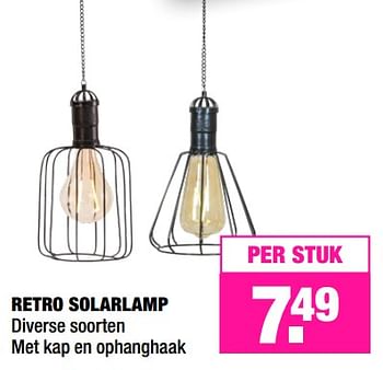 Promoties Retro solarlamp - Huismerk - Big Bazar - Geldig van 07/05/2018 tot 21/05/2018 bij Big Bazar