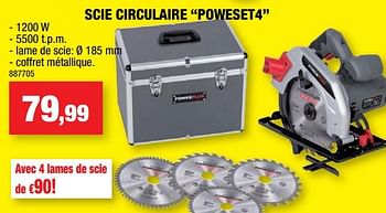 Promotions Powerplus scie circulaire poweset4 - Powerplus - Valide de 09/05/2018 à 20/05/2018 chez Hubo