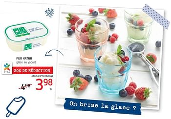 Promotions Pur natur glace au yaourt - Pur Natur - Valide de 10/05/2018 à 23/05/2018 chez Spar (Colruytgroup)
