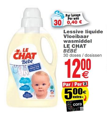 Lessive Liquide Bébé ou Sensitive Le Chat chez