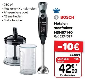 Nationaal leraar discretie Bosch Bosch metalen staafmixer msm67140 - Promotie bij Carrefour