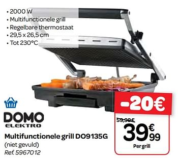 Promoties Domo elektro multifunctionele grill do9135g - Domo elektro - Geldig van 09/05/2018 tot 21/05/2018 bij Carrefour