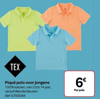 Promoties Piqué polo voor jongens - Tex - Geldig van 09/05/2018 tot 21/05/2018 bij Carrefour