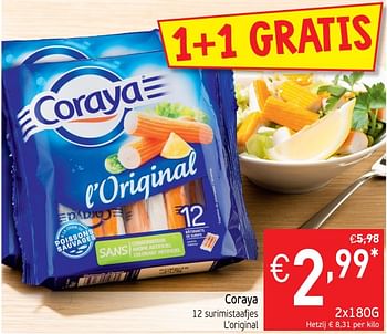 Promoties Coraya 12 surimistaafjes l`original - Coraya - Geldig van 15/05/2018 tot 21/05/2018 bij Intermarche