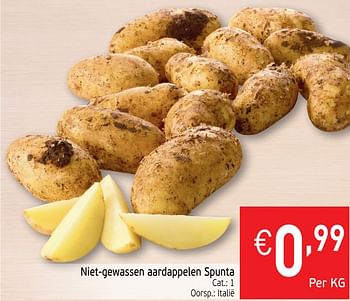 Promoties Niet-gewassen aardappelen spunta - Huismerk - Intermarche - Geldig van 15/05/2018 tot 21/05/2018 bij Intermarche