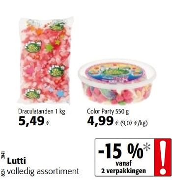Promoties Lutti volledig assortiment - Lutti - Geldig van 09/05/2018 tot 22/05/2018 bij Colruyt