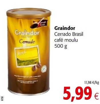 Promotions Graindor cerrado brasil café moulu - Graindor - Valide de 09/05/2018 à 22/05/2018 chez Colruyt