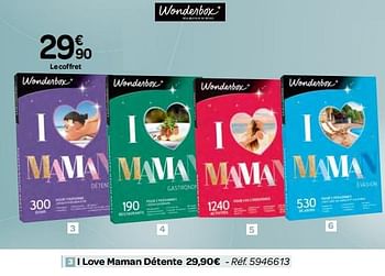 Promoties I love maman détente - Wonderbox - Geldig van 09/05/2018 tot 21/05/2018 bij Carrefour