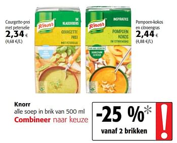 Promoties Knorr alle soep in brik - Knorr - Geldig van 09/05/2018 tot 22/05/2018 bij Colruyt