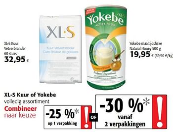 Promoties Xl-s kuur of yokebe volledig assortiment - Huismerk - Colruyt - Geldig van 09/05/2018 tot 22/05/2018 bij Colruyt