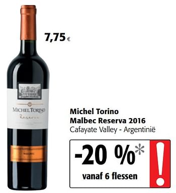 Promoties Ichel torino malbec reserva 2016 cafayate valley - argentinië - Rode wijnen - Geldig van 09/05/2018 tot 22/05/2018 bij Colruyt