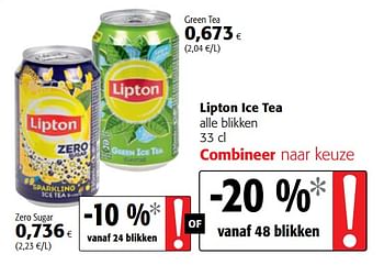 Promoties Lipton ice tea alle blikken - Lipton - Geldig van 09/05/2018 tot 22/05/2018 bij Colruyt
