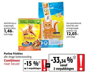Promoties Purina friskies alle droge kattenvoeding - Purina - Geldig van 09/05/2018 tot 22/05/2018 bij Colruyt