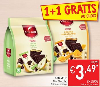 Promoties Côte d`or mini chocolat poire ou orange - Cote D'Or - Geldig van 15/05/2018 tot 21/05/2018 bij Intermarche