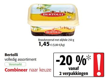 Promoties Bertolli volledig assortiment - Bertolli - Geldig van 09/05/2018 tot 22/05/2018 bij Colruyt