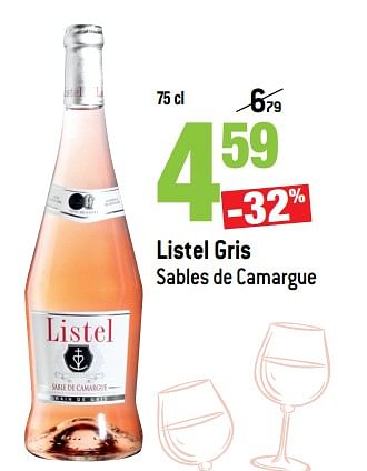 Promoties Listel gris sables de camargue - Rosé wijnen - Geldig van 16/05/2018 tot 22/05/2018 bij Smatch