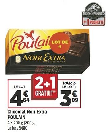 Promotions Chocolat noir extra poulain - Poulain - Valide de 08/05/2018 à 21/05/2018 chez Géant Casino