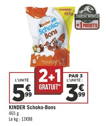 Promotions Kinder schoko-bons - Kinder - Valide de 08/05/2018 à 21/05/2018 chez Géant Casino