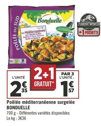 Promoties Poêlée méditerranéenne surgelée bonduelle - Bonduelle - Geldig van 08/05/2018 tot 21/05/2018 bij Géant Casino