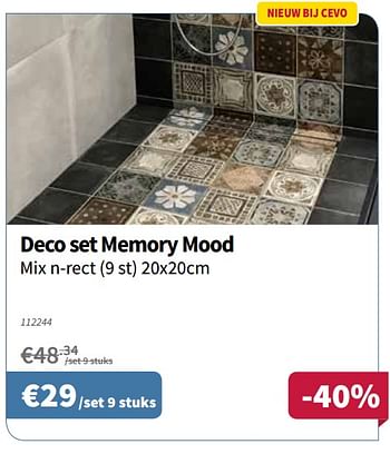 Promoties Deco set memory mood - Huismerk - Cevo - Geldig van 10/05/2018 tot 23/05/2018 bij Cevo Market