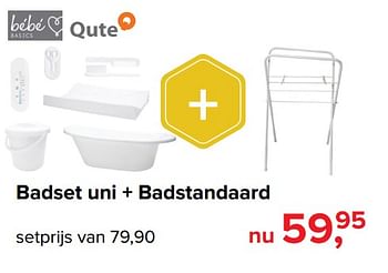 Promoties Badset uni + badstandaard - Qute  - Geldig van 07/05/2018 tot 26/05/2018 bij Baby-Dump