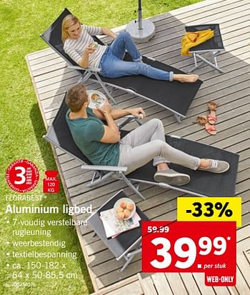 Promoties Aluminium ligbed - Flora  Best - Geldig van 21/05/2018 tot 27/05/2018 bij Lidl
